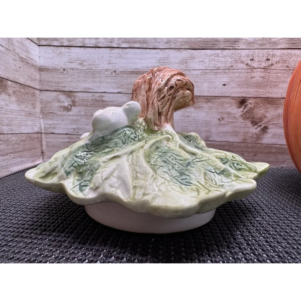 1989 Omnibus OCI Fitz & Floyd Ceramic Pumpkin Halloween Cookie Jar Mouse VTG